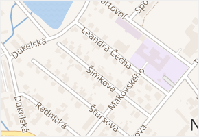 Šimkova v obci Nové Město na Moravě - mapa ulice