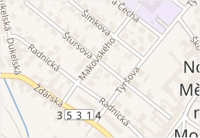 Štursova v obci Nové Město na Moravě - mapa ulice