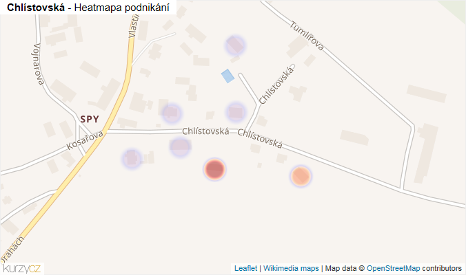 Mapa Chlístovská - Firmy v ulici.