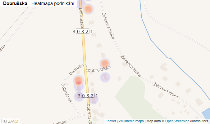 Mapa Dobrušská - Firmy v ulici.