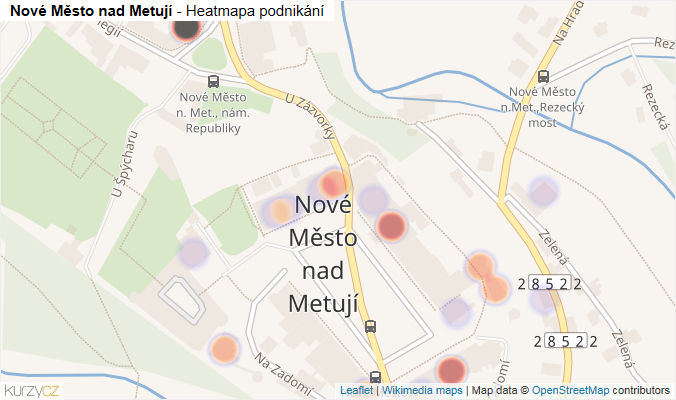 Mapa Nové Město nad Metují - Firmy v části obce.