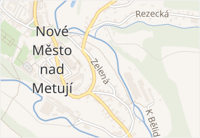 Zelená v obci Nové Město nad Metují - mapa ulice