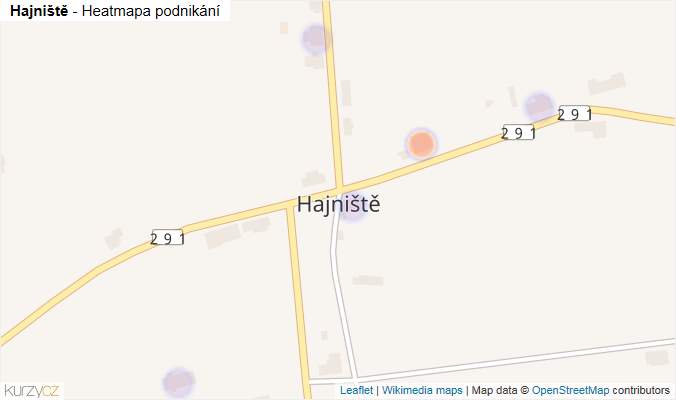 Mapa Hajniště - Firmy v části obce.