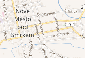 Komenského v obci Nové Město pod Smrkem - mapa ulice