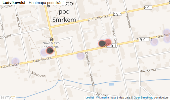 Mapa Ludvíkovská - Firmy v ulici.
