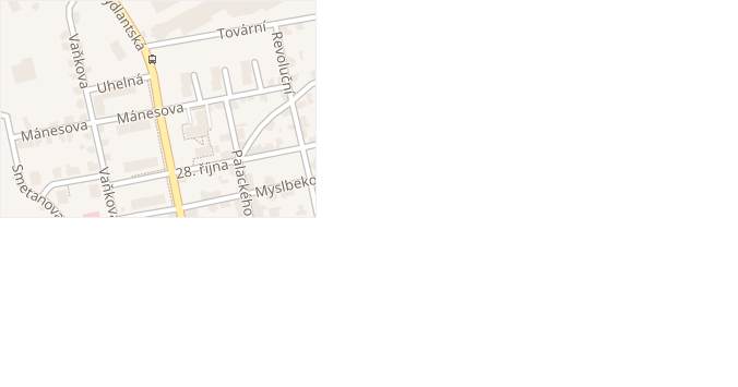 Mánesova v obci Nové Město pod Smrkem - mapa ulice
