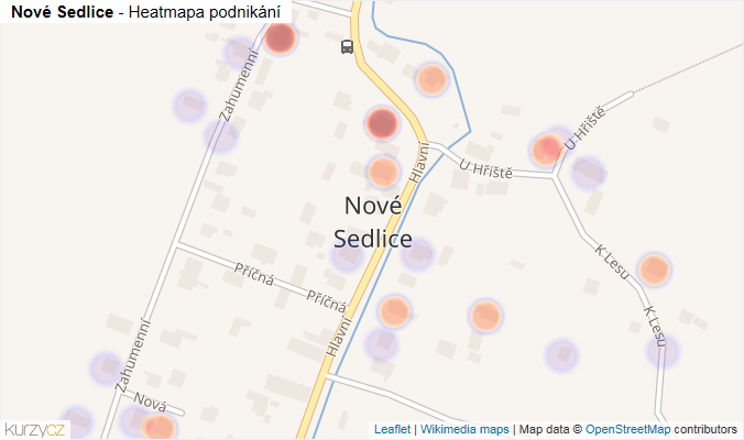 Mapa Nové Sedlice - Firmy v části obce.