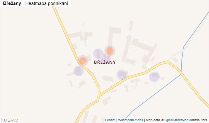 Mapa Břežany - Firmy v části obce.