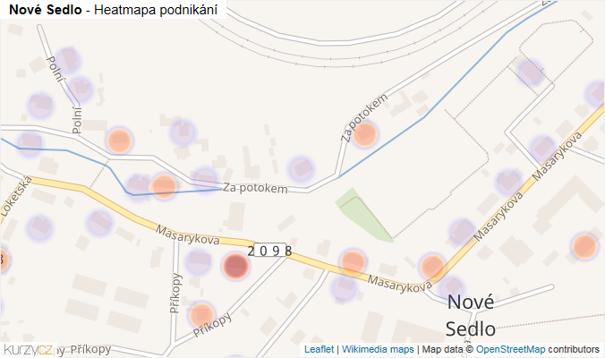 Mapa Nové Sedlo - Firmy v obci.