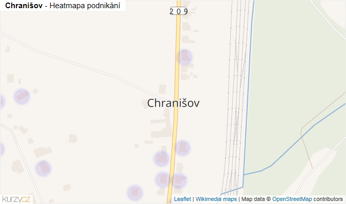Mapa Chranišov - Firmy v části obce.