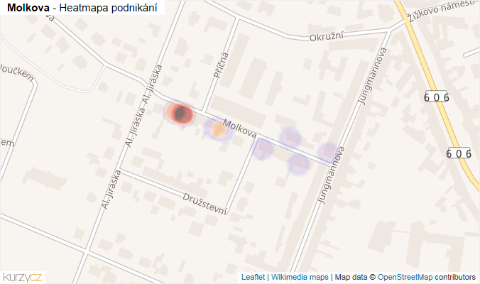Mapa Molkova - Firmy v ulici.