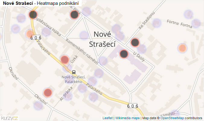 Mapa Nové Strašecí - Firmy v části obce.