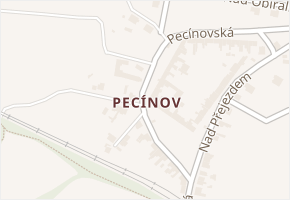 Pecínov v obci Nové Strašecí - mapa části obce
