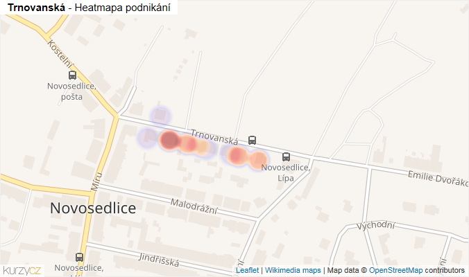 Mapa Trnovanská - Firmy v ulici.