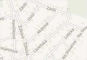 Akátová v obci Nový Bor - mapa ulice