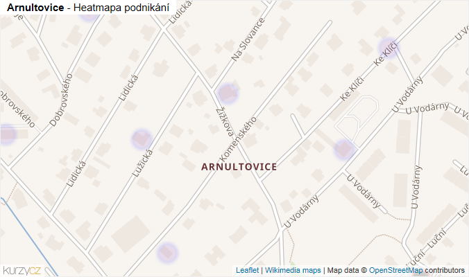 Mapa Arnultovice - Firmy v části obce.