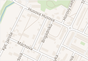 Brigádníků v obci Nový Bor - mapa ulice