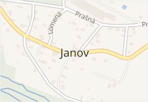 Janov v obci Nový Bor - mapa části obce