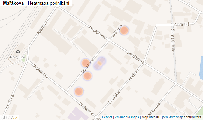 Mapa Mařákova - Firmy v ulici.