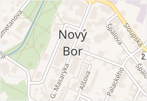 Nový Bor v obci Nový Bor - mapa části obce