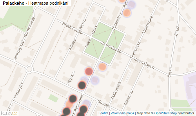 Mapa Palackého - Firmy v ulici.