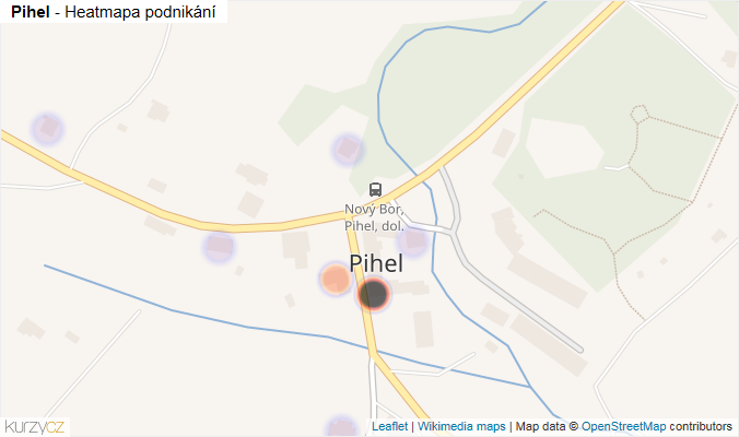 Mapa Pihel - Firmy v části obce.