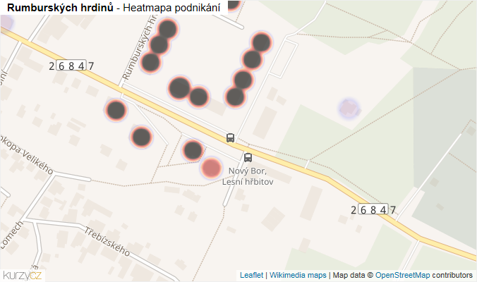 Mapa Rumburských hrdinů - Firmy v ulici.