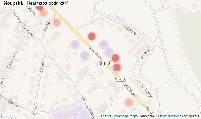 Mapa Sloupská - Firmy v ulici.