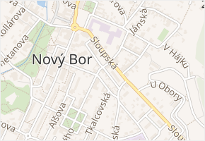 Špálova v obci Nový Bor - mapa ulice