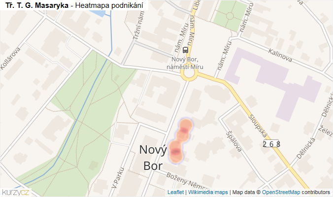 Mapa Tř. T. G. Masaryka - Firmy v ulici.