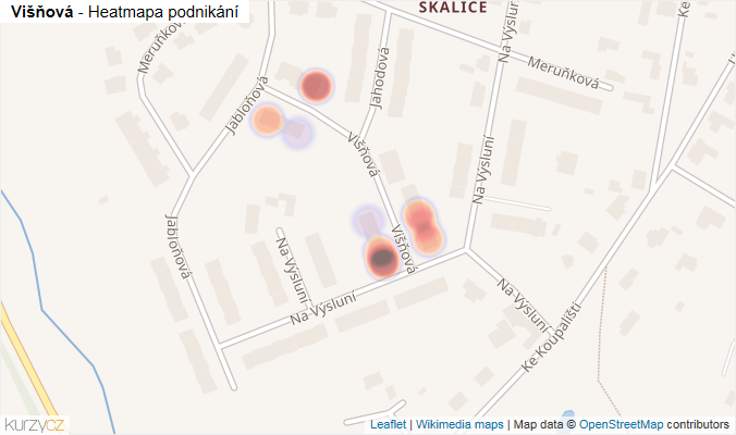Mapa Višňová - Firmy v ulici.