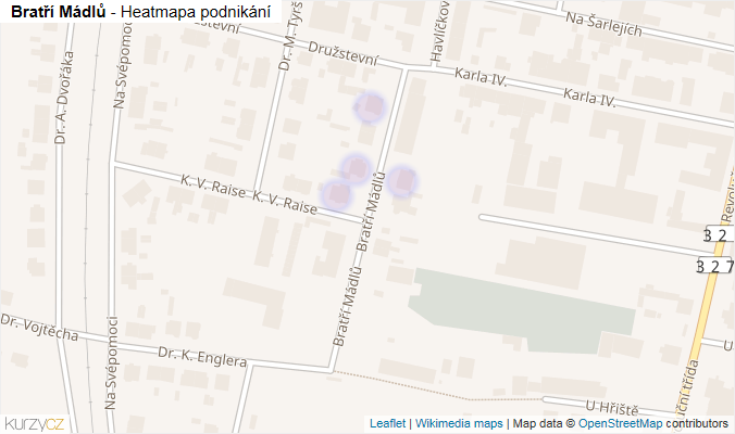 Mapa Bratří Mádlů - Firmy v ulici.