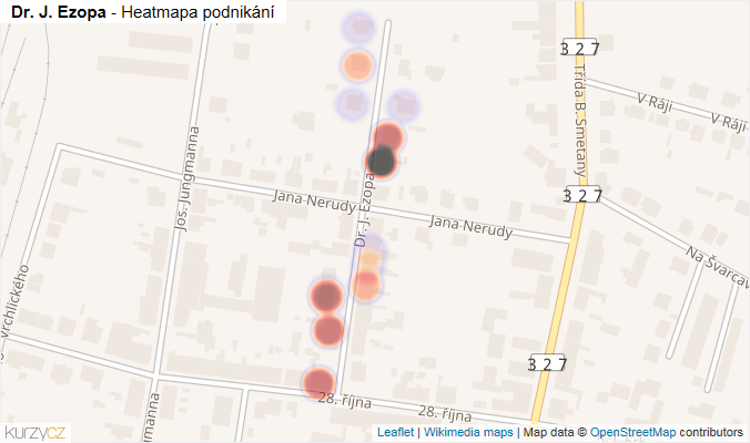 Mapa Dr. J. Ezopa - Firmy v ulici.