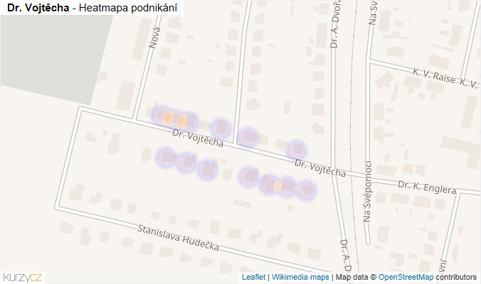 Mapa Dr. Vojtěcha - Firmy v ulici.