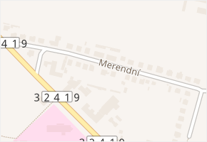 Merendní v obci Nový Bydžov - mapa ulice