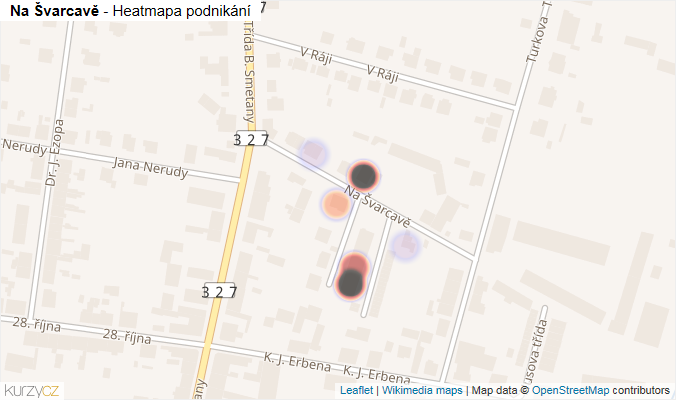 Mapa Na Švarcavě - Firmy v ulici.
