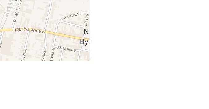 Třída Čsl. armády v obci Nový Bydžov - mapa ulice