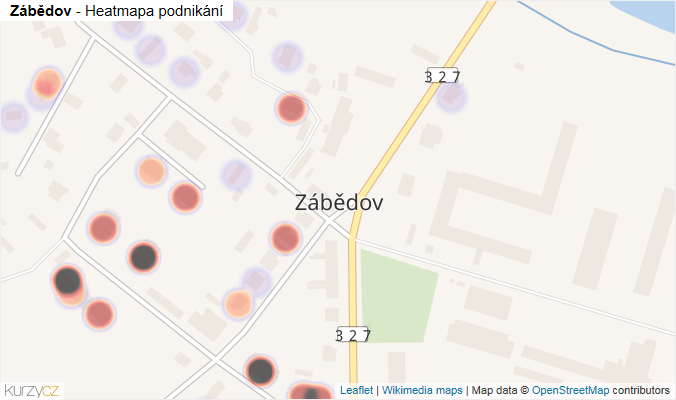 Mapa Zábědov - Firmy v části obce.