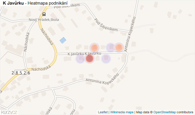 Mapa K Javůrku - Firmy v ulici.