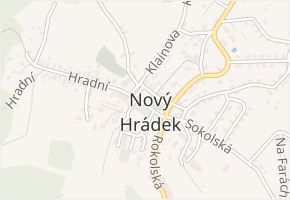 Náměstí v obci Nový Hrádek - mapa ulice