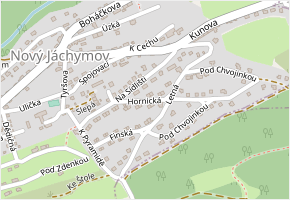 Hornická v obci Nový Jáchymov - mapa ulice