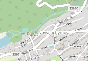 Pod Zahrádky v obci Nový Jáchymov - mapa ulice