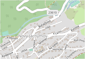 Úzká v obci Nový Jáchymov - mapa ulice