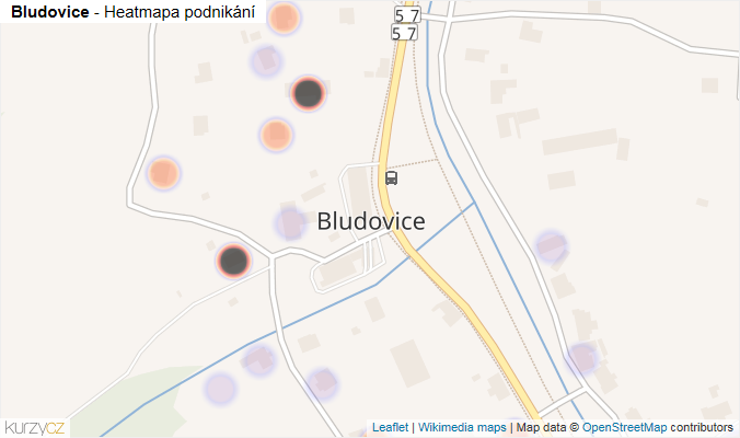 Mapa Bludovice - Firmy v části obce.