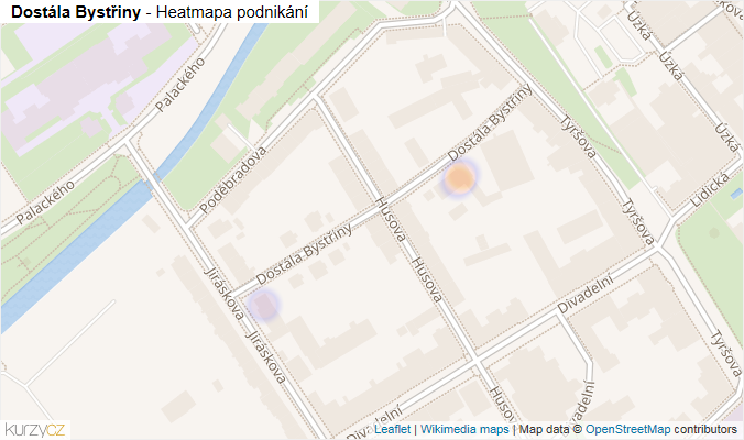 Mapa Dostála Bystřiny - Firmy v ulici.
