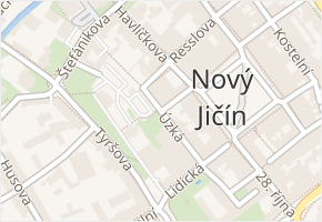 Úzká v obci Nový Jičín - mapa ulice