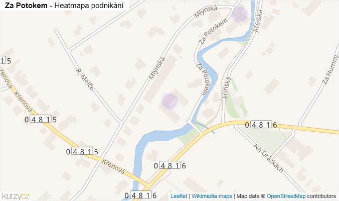 Mapa Za Potokem - Firmy v ulici.