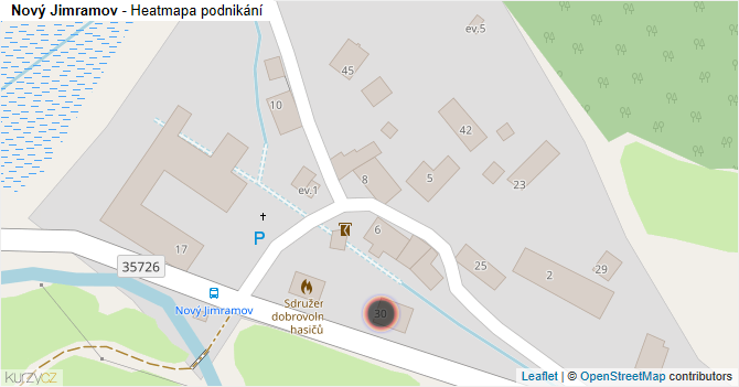 Nový Jimramov - mapa podnikání