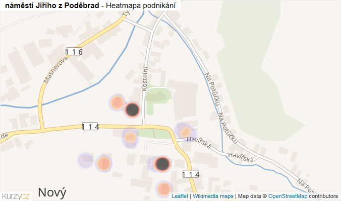 Mapa náměstí Jiřího z Poděbrad - Firmy v ulici.