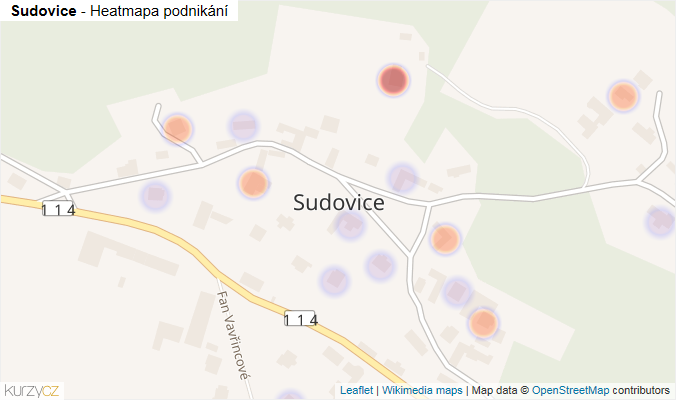 Mapa Sudovice - Firmy v části obce.